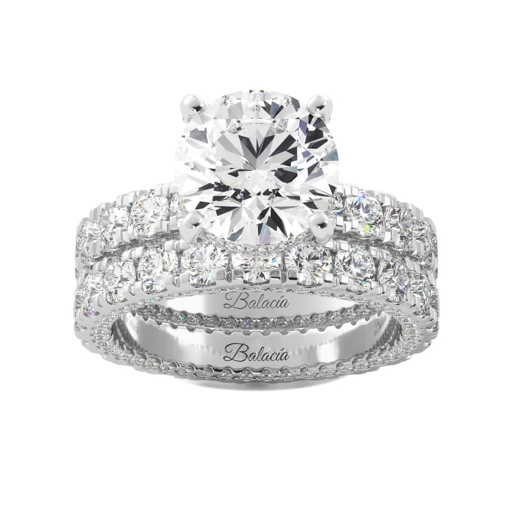 Round Iced Out Micropave Engagement Ring - Balacia