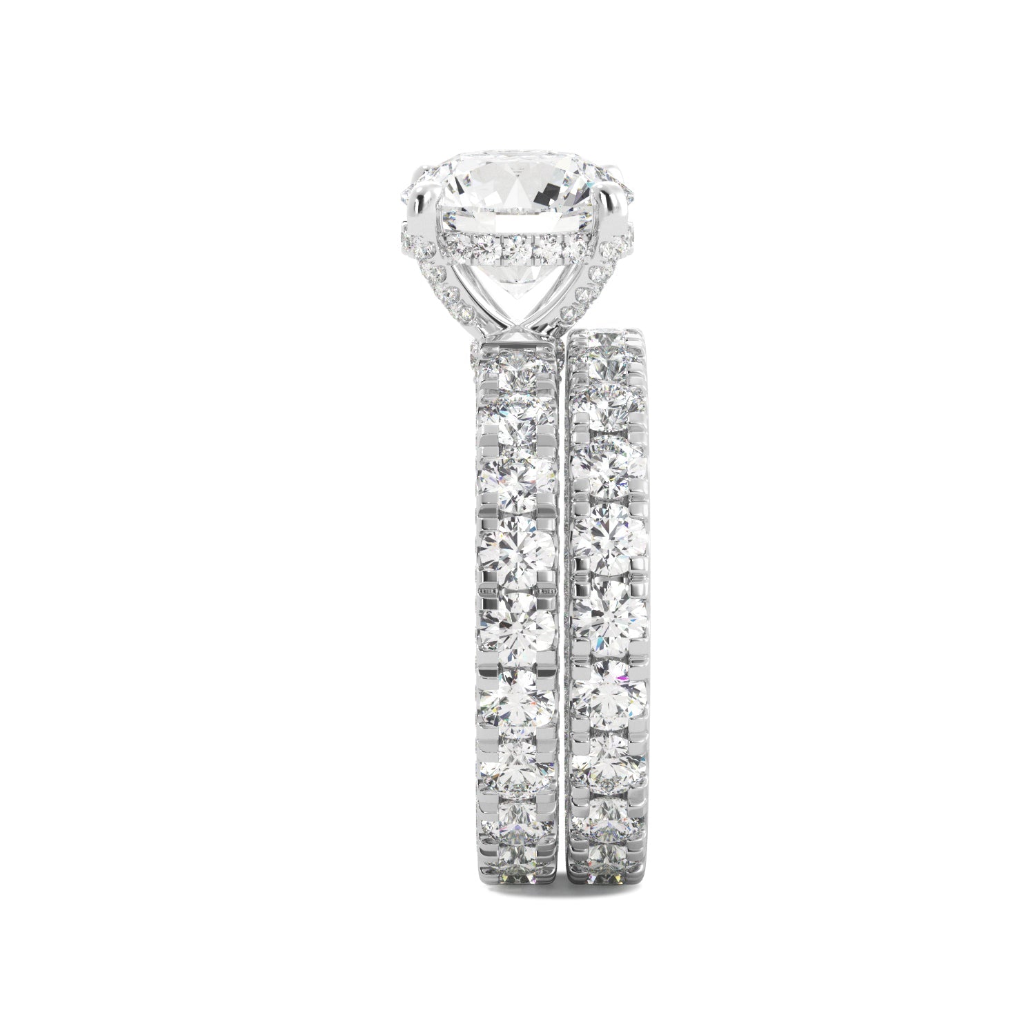 Round Iced Out Micropave Engagement Ring - Balacia