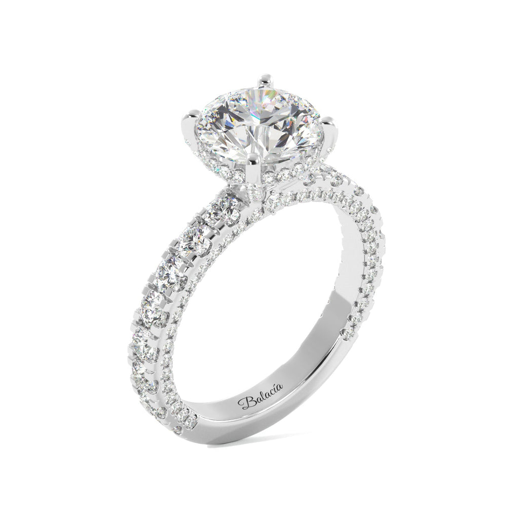 Round Iced Out Micropave Engagement Ring - Balacia