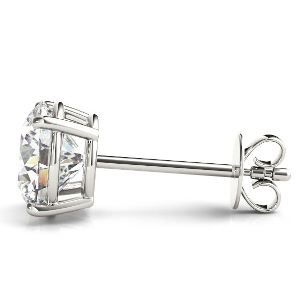 Round Moissanite Studs Earrings on Silver - Balacia