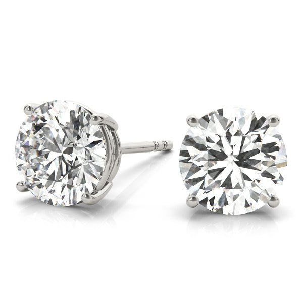 Round Moissanite Studs Earrings on Silver - Balacia