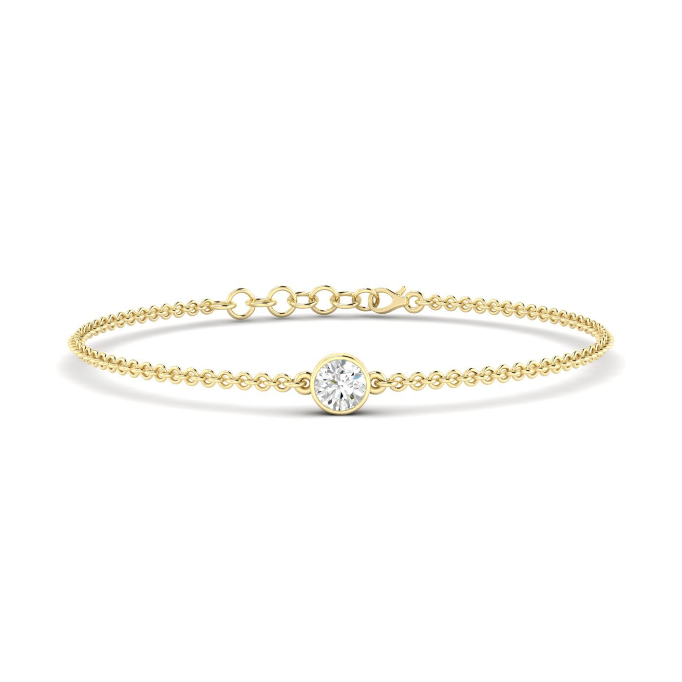 Round Single Diamond Adjustable Bracelet - Balacia