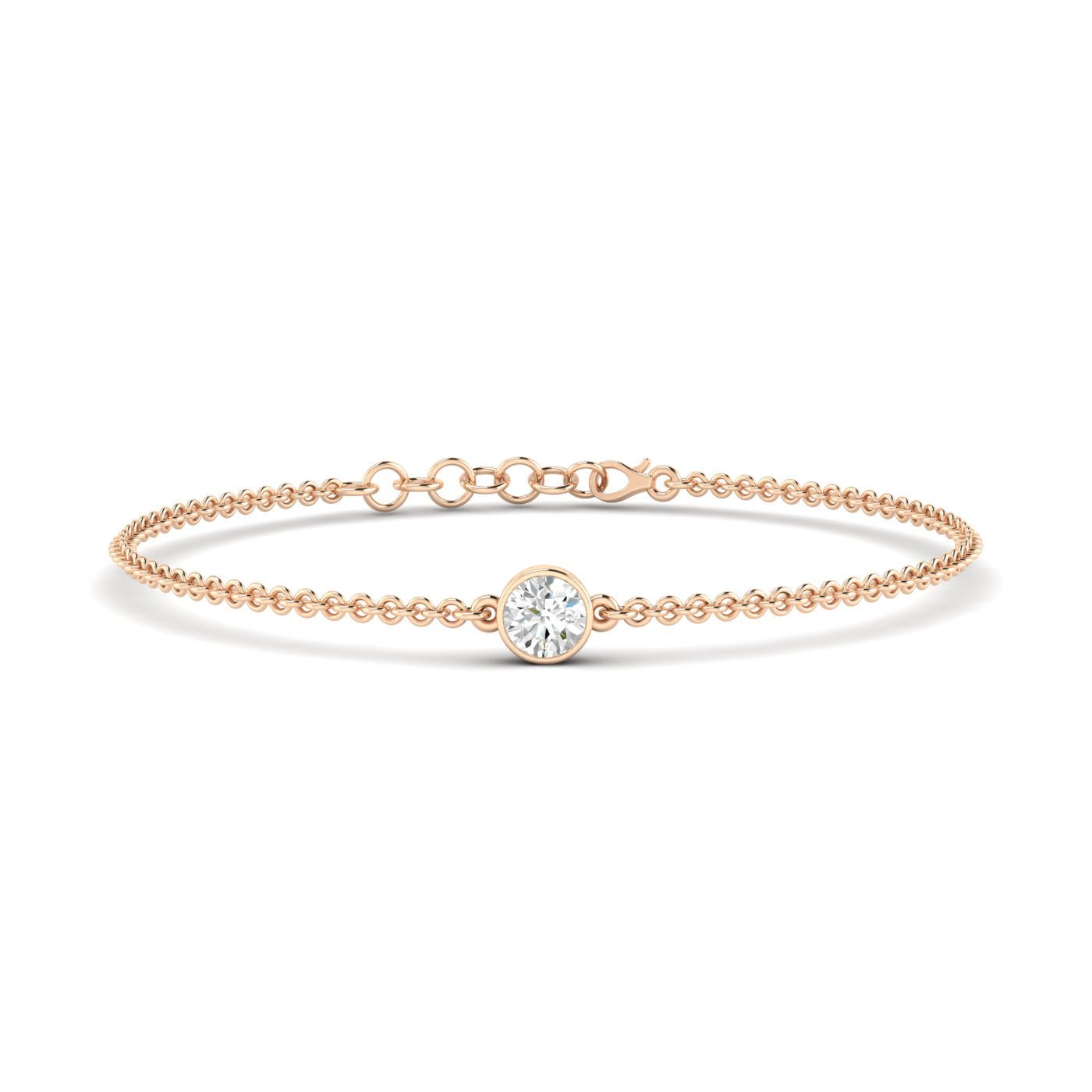 Round Single Diamond Adjustable Bracelet - Balacia