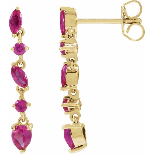 Ruby Drop Earrings 14k - Balacia