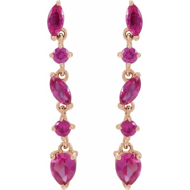 Ruby Drop Earrings 14k - Balacia