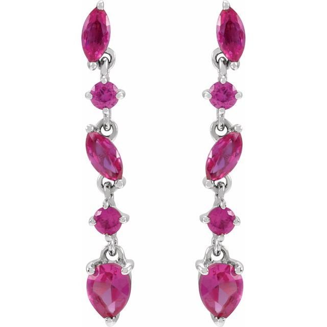 Ruby Drop Earrings 14k - Balacia