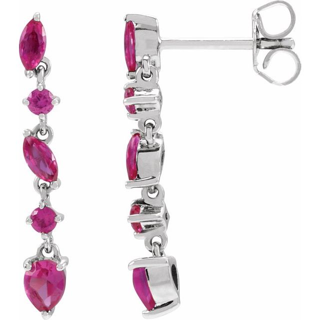 Ruby Drop Earrings 14k - Balacia