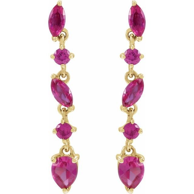 Ruby Drop Earrings 14k - Balacia