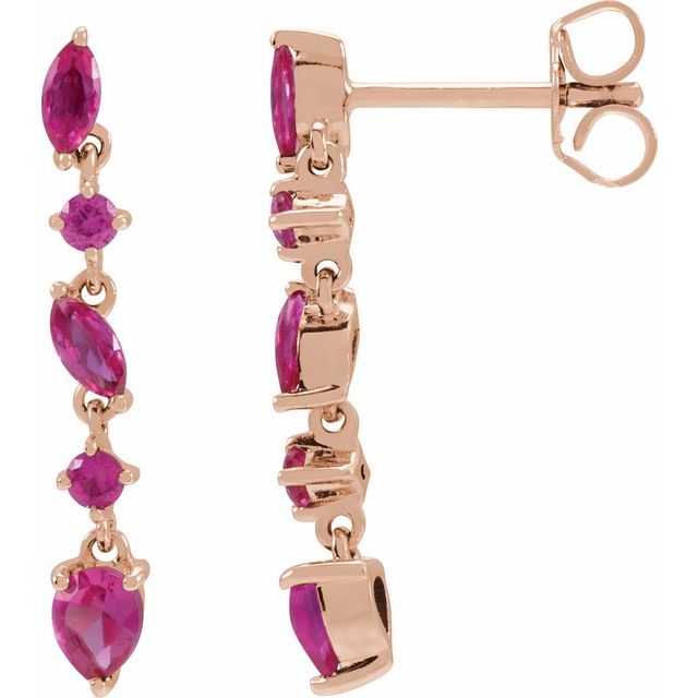 Ruby Drop Earrings 14k - Balacia