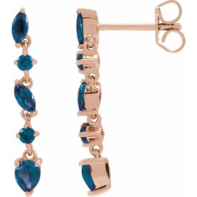 Sapphire Drop Earrings 14k - Balacia