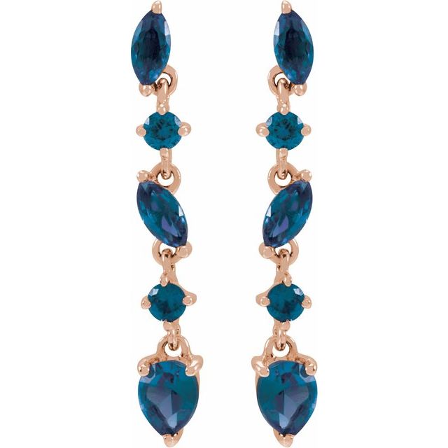 Sapphire Drop Earrings 14k - Balacia