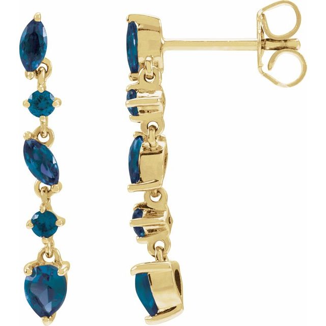 sapphire Drop Earrings 14k - Balacia