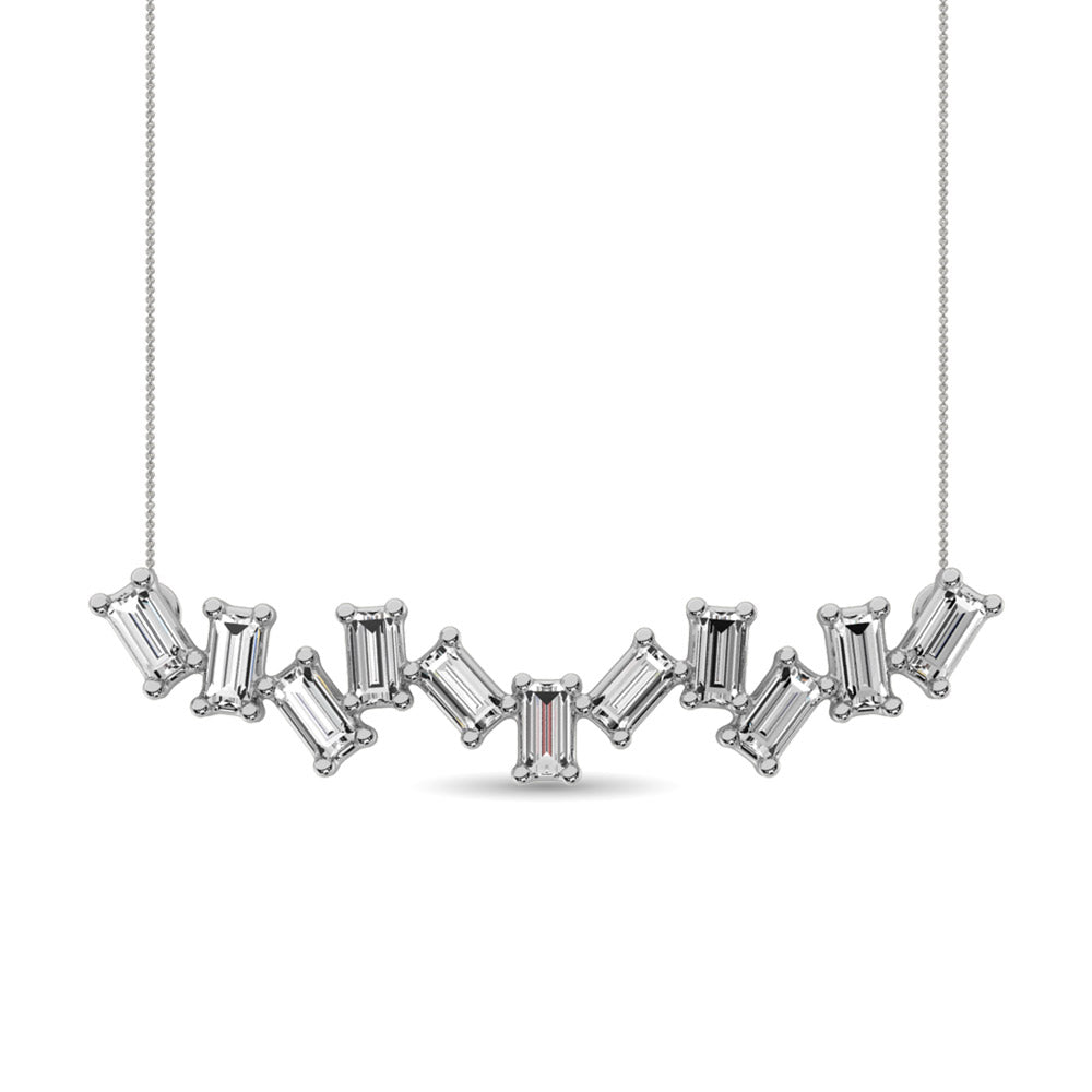 Scattered Baguettes Diamond Necklace - Balacia