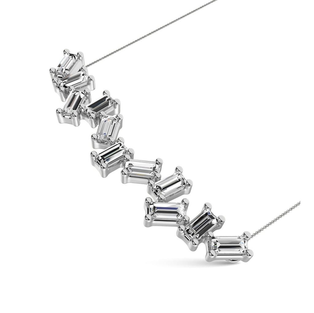 Scattered Baguettes Diamond Necklace - Balacia