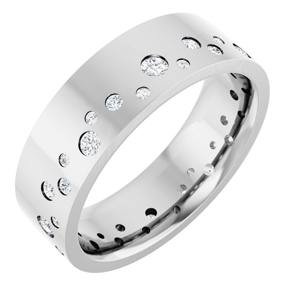 Round Natural Diamond Women's Wedding Band white gold