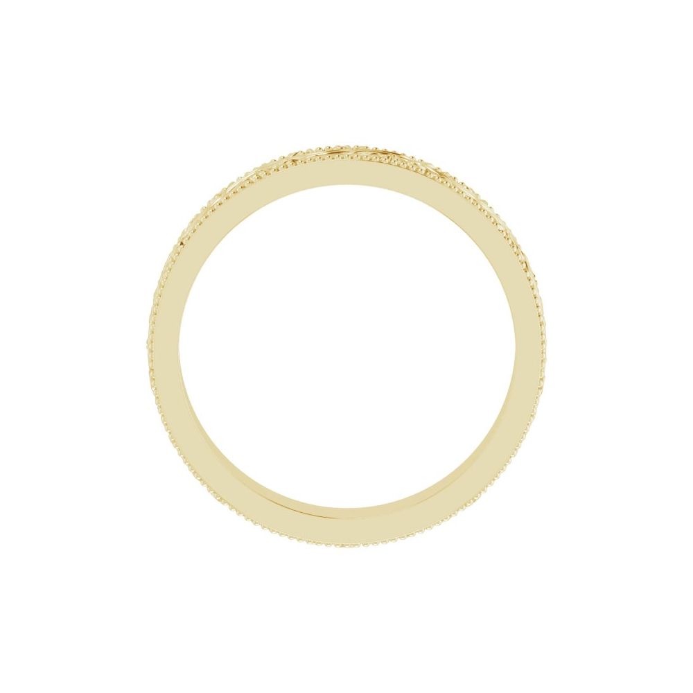 Sculptural Floral Milgrain Wedding Band - Balacia