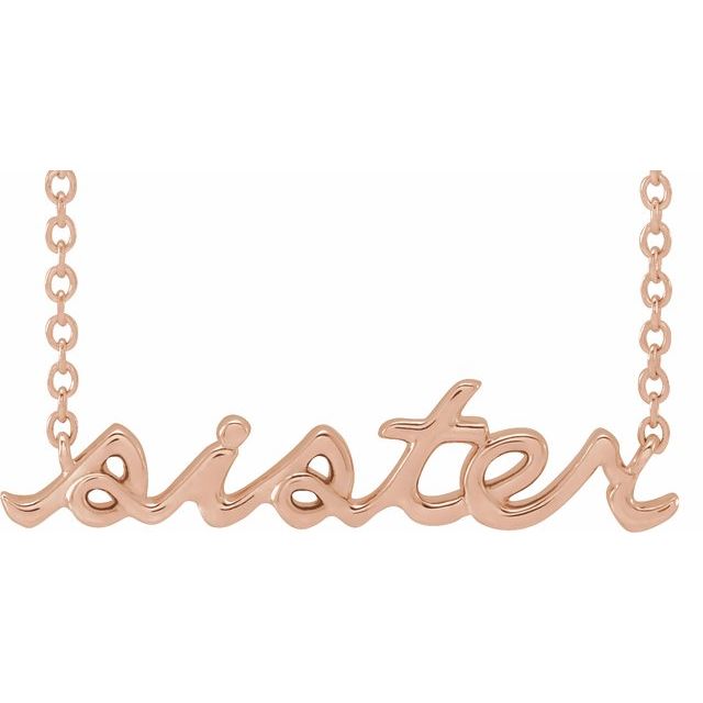 Sister 14k Rose Gold Necklace Gift - Balacia
