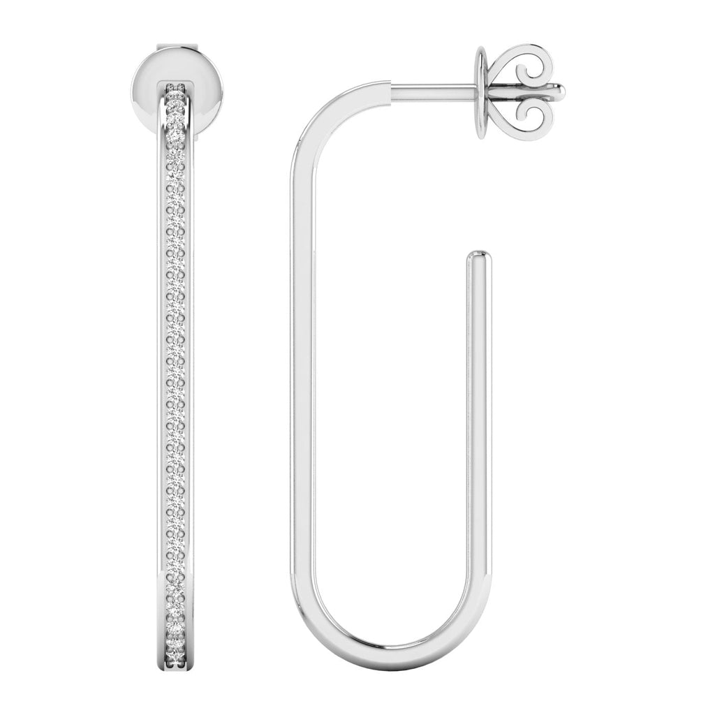 Sleek Elongated Diamond Hoop Earrings - Balacia