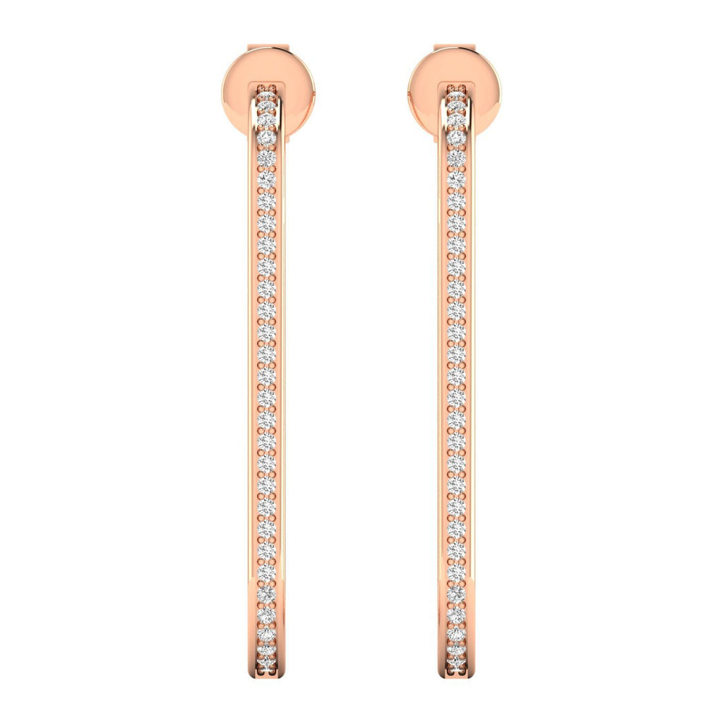 Sleek Elongated Diamond Hoop Earrings - Balacia