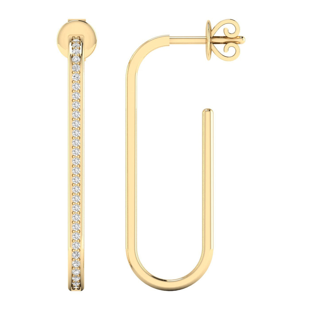 Sleek Elongated Diamond Hoop Earrings - Balacia