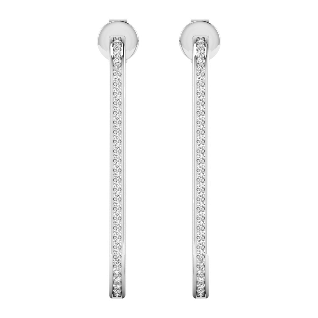 Sleek Elongated Diamond Hoop Earrings - Balacia
