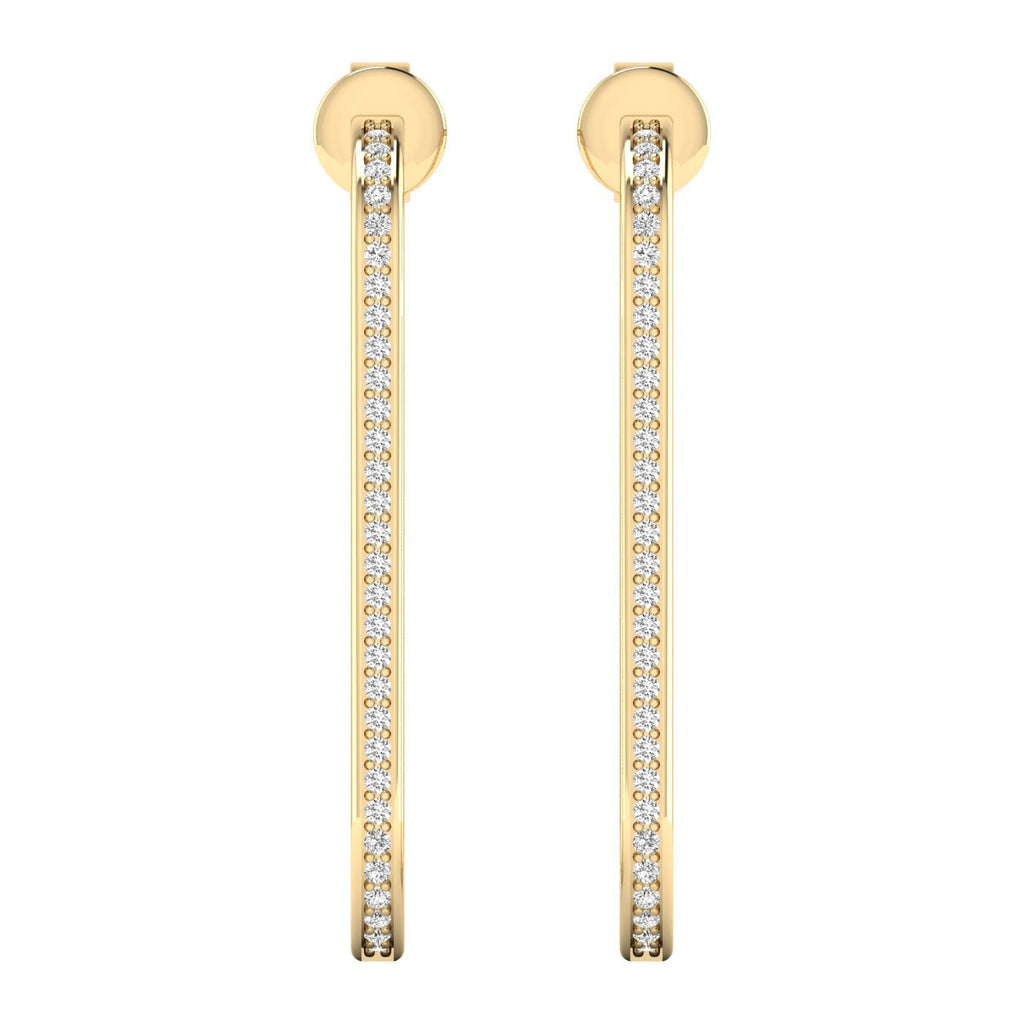 Sleek Elongated Diamond Hoop Earrings - Balacia