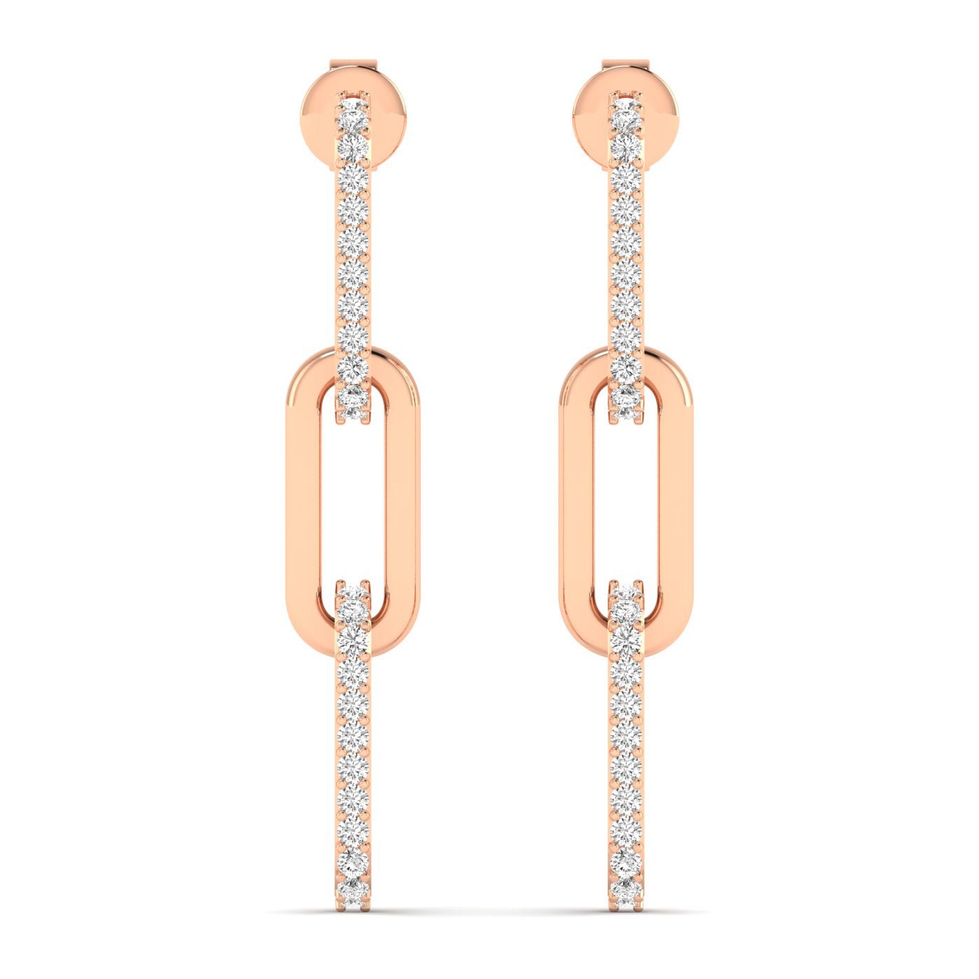 Sparkling Diamond Link Dangle Earrings - Balacia