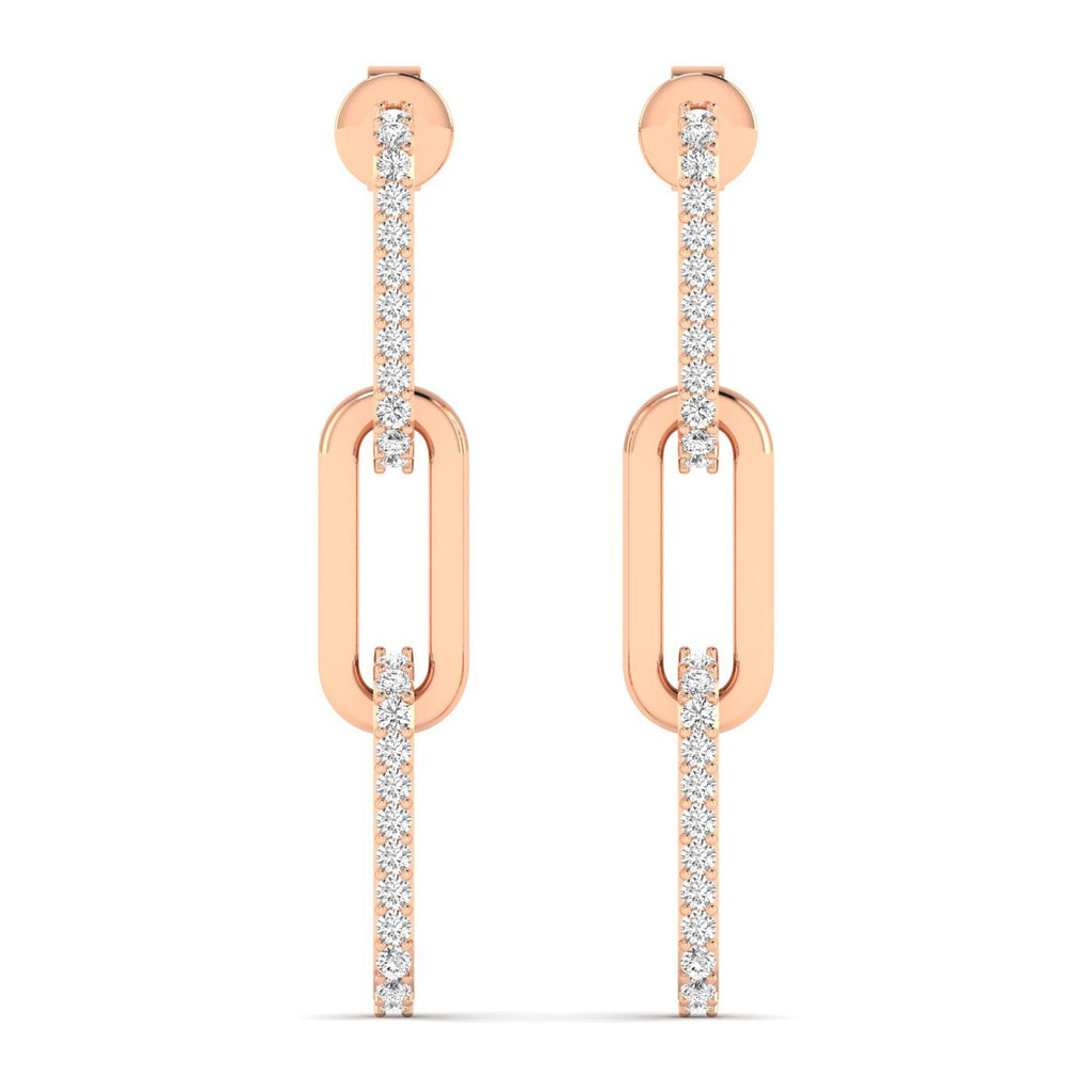 Sparkling Diamond Link Dangle Earrings - Balacia