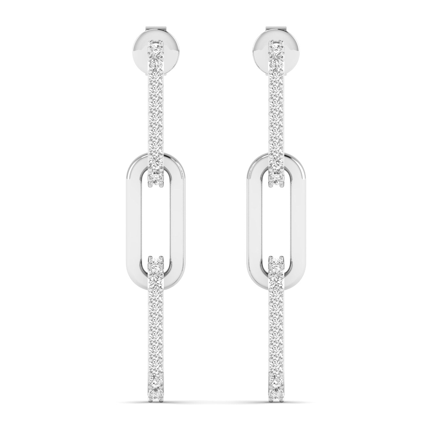 Sparkling Diamond Link Dangle Earrings - Balacia