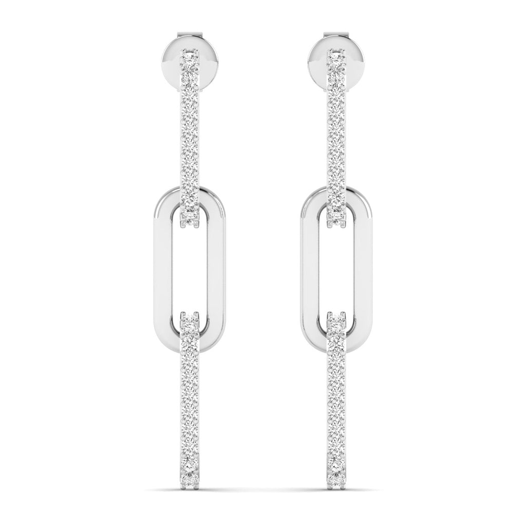 Sparkling Diamond Link Dangle Earrings - Balacia