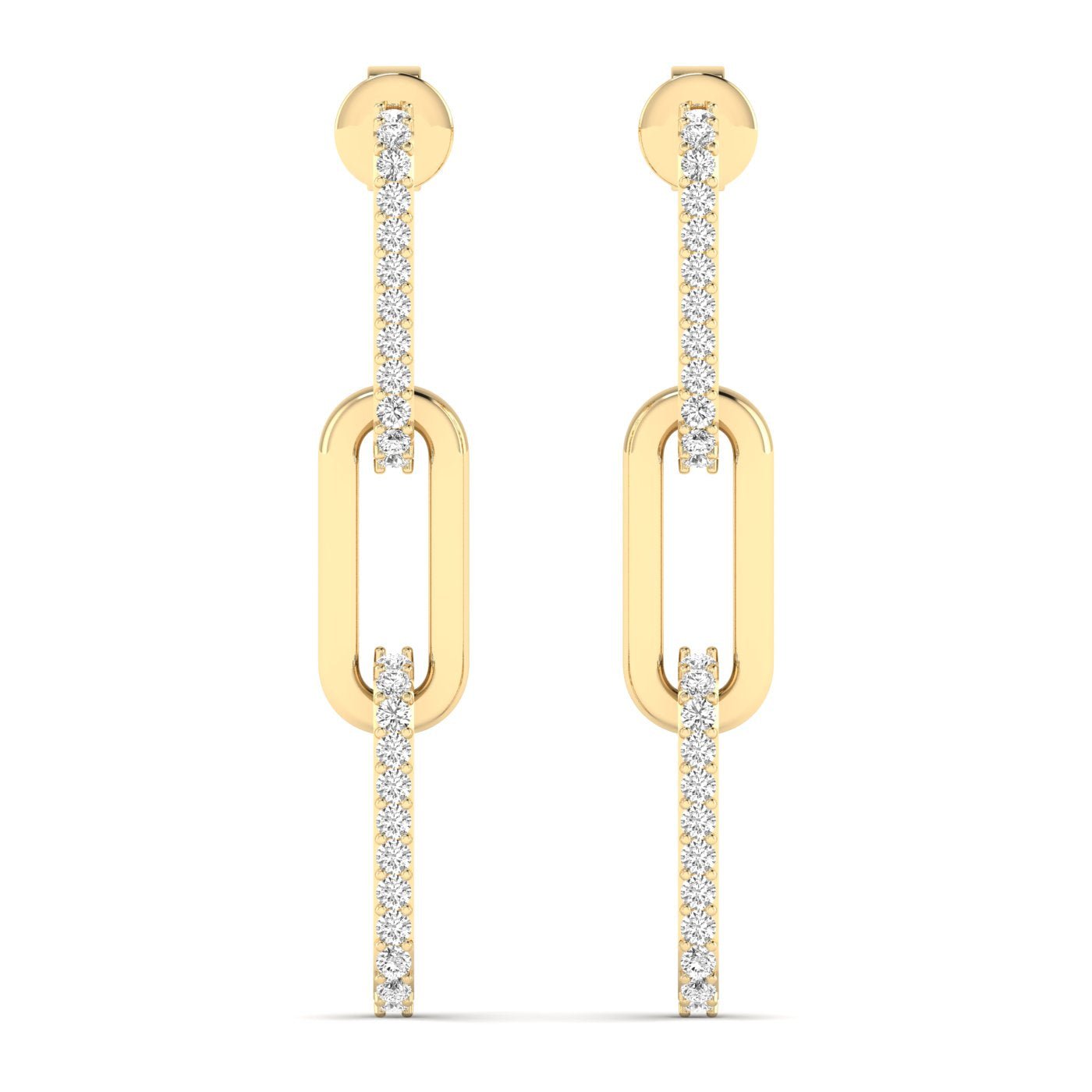 Sparkling Diamond Link Dangle Earrings - Balacia