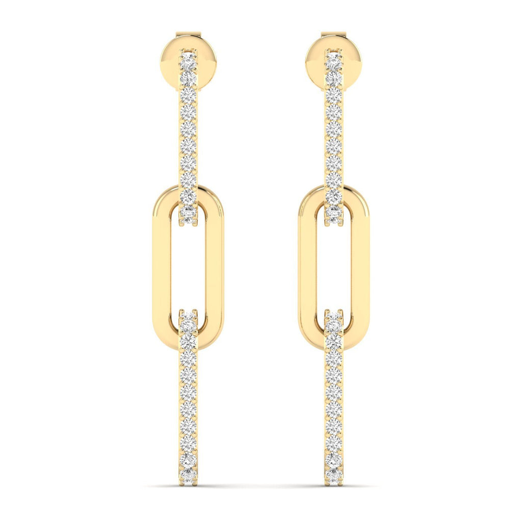 Sparkling Diamond Link Dangle Earrings - Balacia