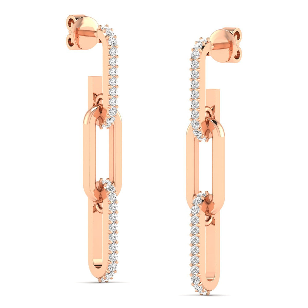 Sparkling Diamond Link Dangle Earrings - Balacia