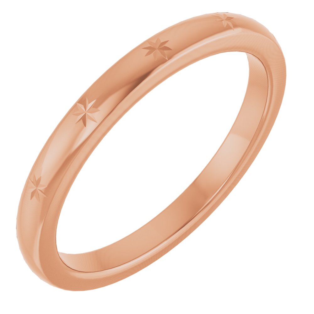 Celestial Flat Women's Wedding Band rose gold