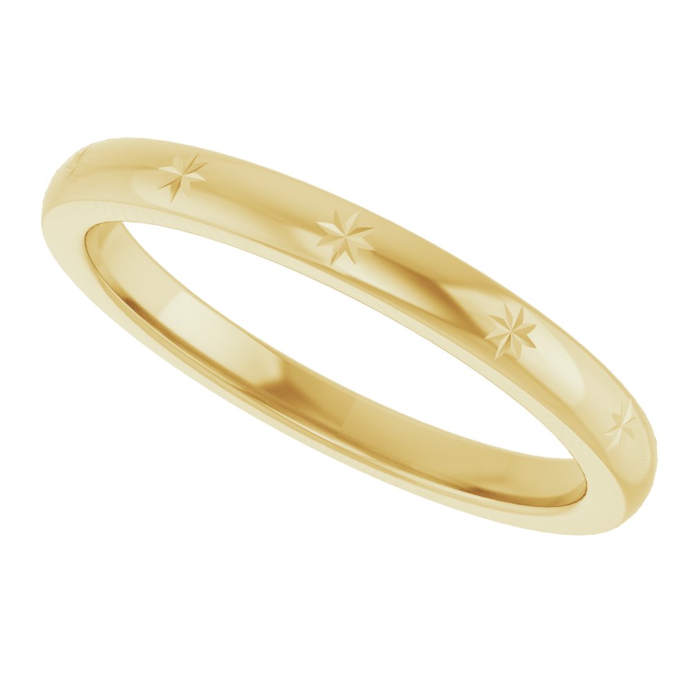 Celestial Flat Women's Wedding Band gold 4