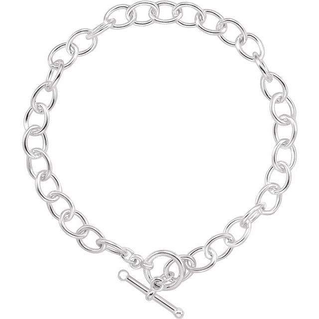 Sterling Silver 10 mm Cable 8.5" Bracelet - Balacia