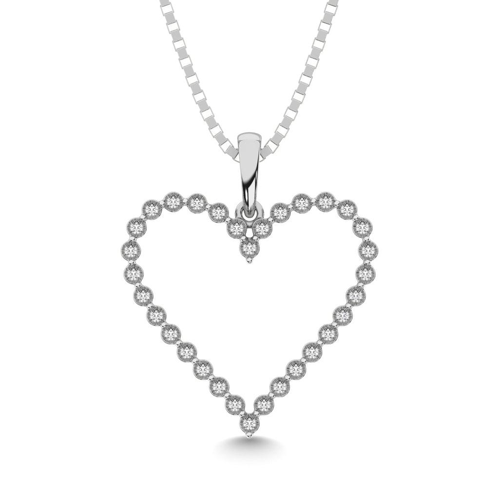 Sterling Silver 1/10 CT.TW. Diamond Heart Pendant - Balacia