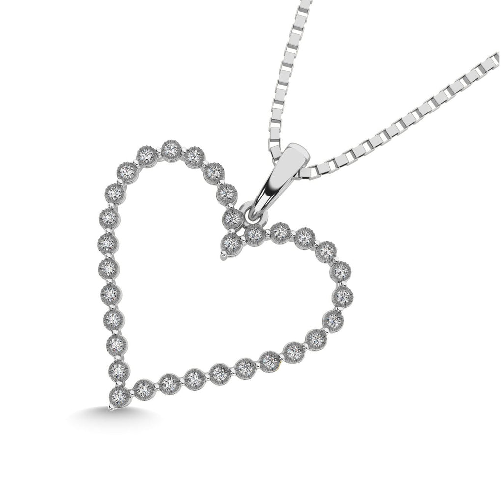 Sterling Silver 1/10 CT.TW. Diamond Heart Pendant - Balacia