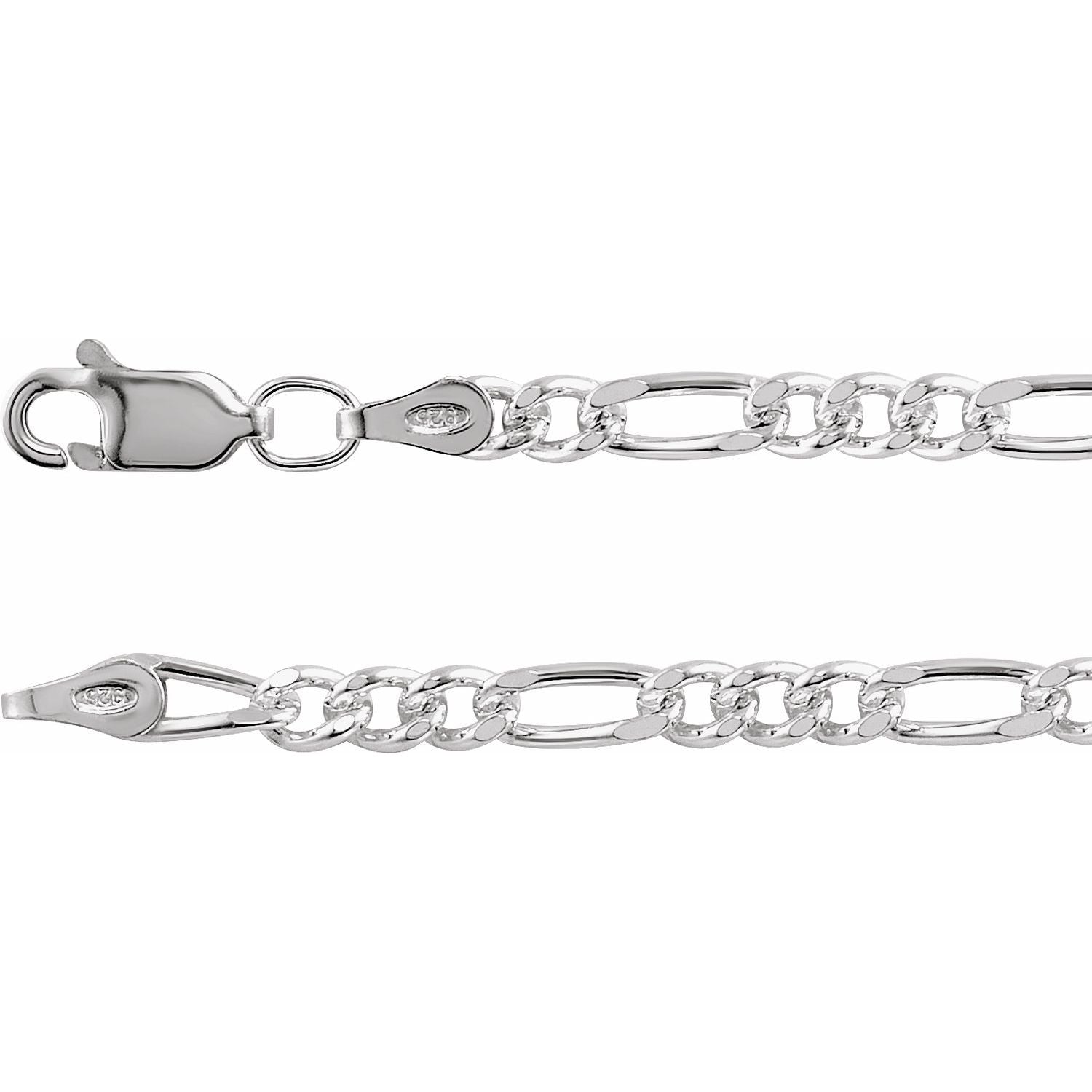 Sterling Silver 3.5 mm Figaro 16" Chain - Balacia