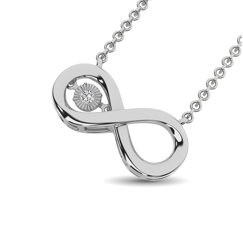 Sterling Silver Diamond Accent Infinity Pendant - Balacia