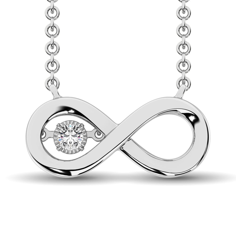 Sterling Silver Diamond Accent Infinity Pendant - Balacia