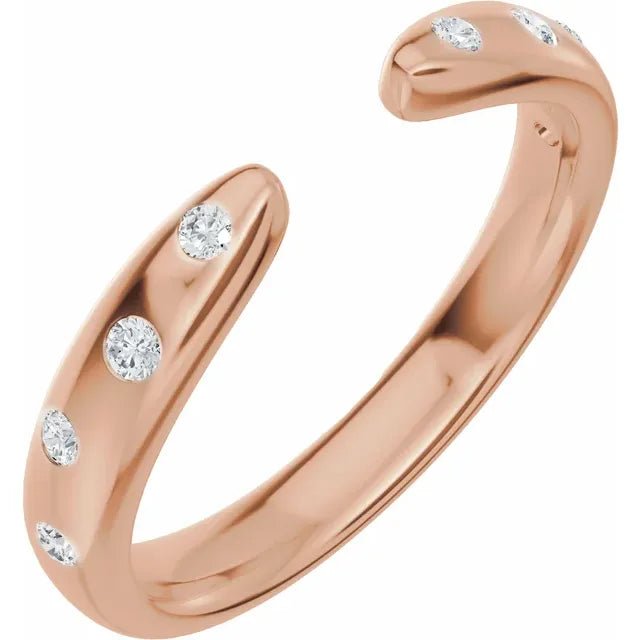 Tapered Open Diamond Wedding Band - Rose Gold