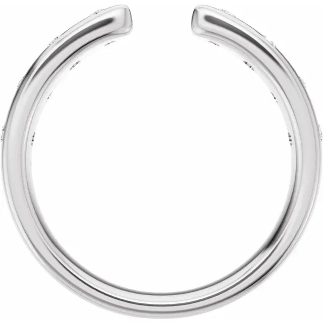 Tapered Open Diamond Wedding Band Side View