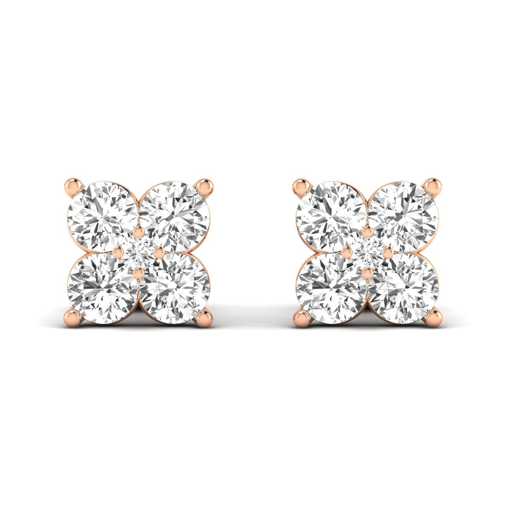 The Quatro Diamond Cluster Stud Earrings - Balacia