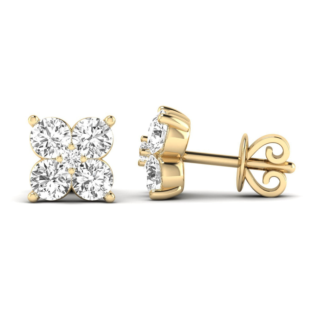 The Quatro Diamond Cluster Stud Earrings - Balacia