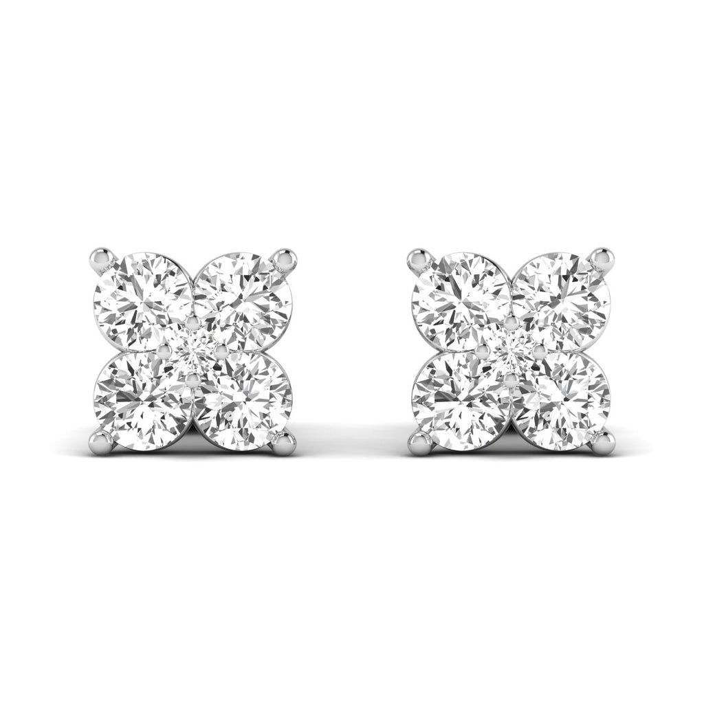 The Quatro Diamond Cluster Stud Earrings - Balacia