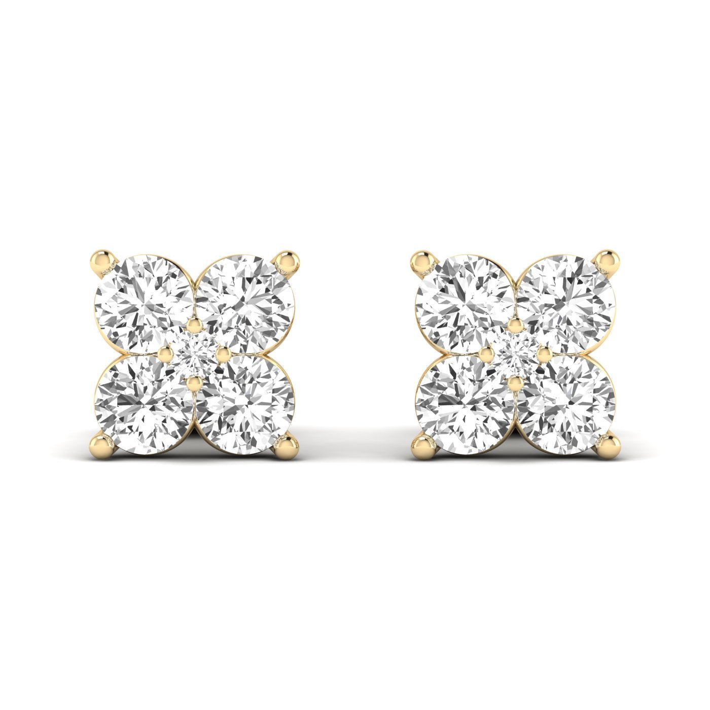 The Quatro Diamond Cluster Stud Earrings - Balacia