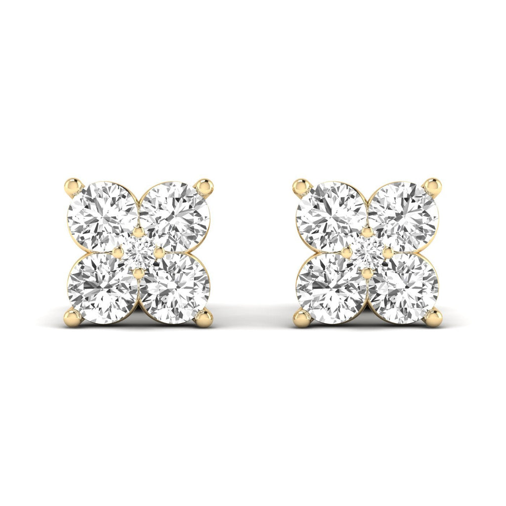 The Quatro Diamond Cluster Stud Earrings - Balacia
