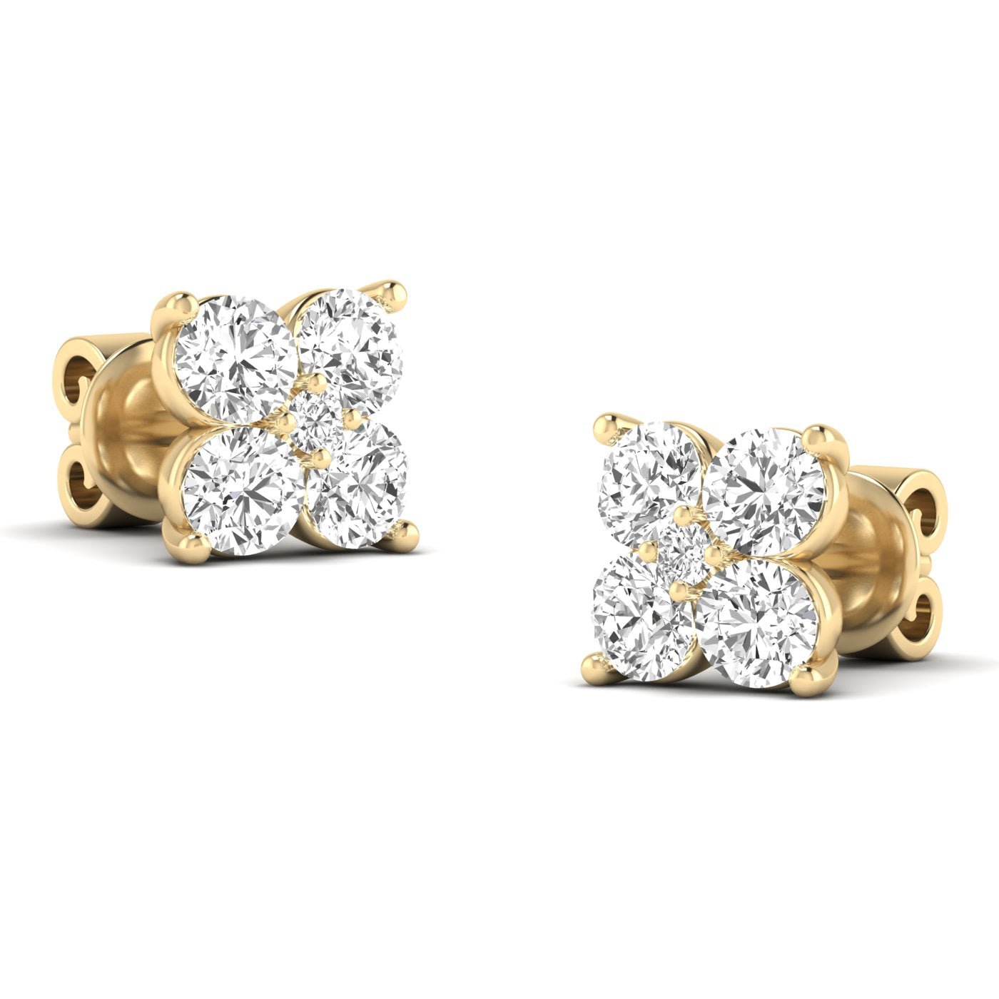 The Quatro Diamond Cluster Stud Earrings - Balacia