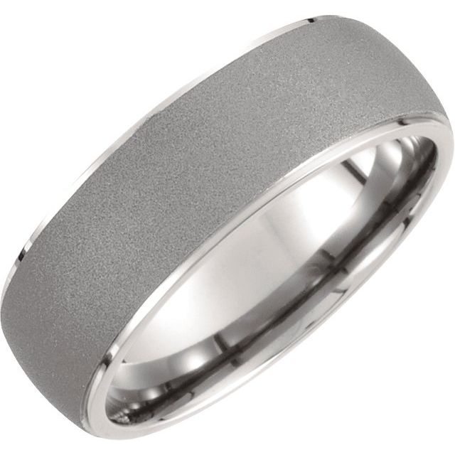 Titanium 7.5 mm Oxidized Center Rounded Band - Balacia